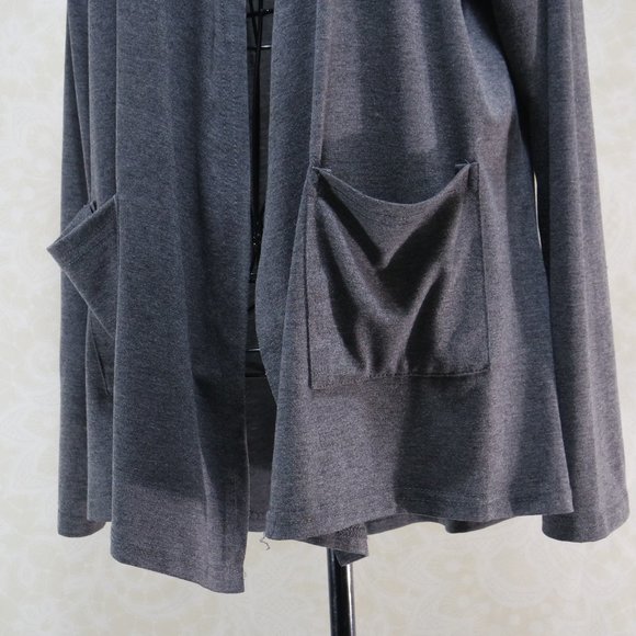 POGTMM Grey Gray Open Front Lightweight Cardigan - Picture 13 of 16